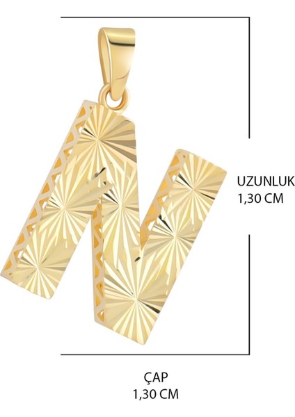 14 Ayar Altın N Harfi Kolye Ucu fiyatları