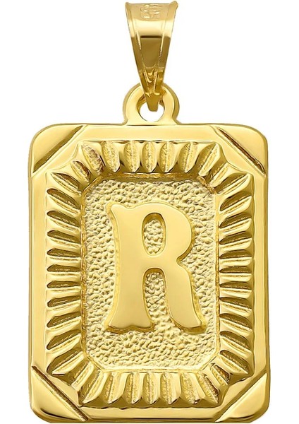 14 Ayar Altın R Harfi Kolye Ucu