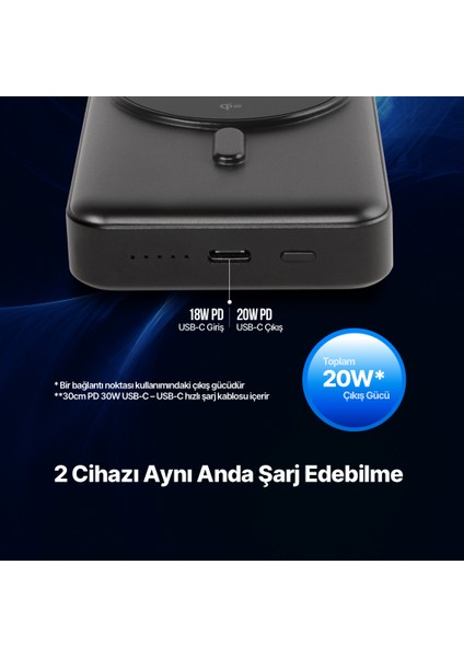 Recharger Pro M 10.000MAH Qi2/magsafe Özellikli 15W Iphone/android Stantlı Kablosuz 2BB227 fiyatları