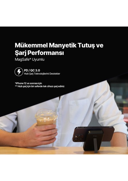 Recharger Pro M 10.000MAH Qi2/magsafe Özellikli 15W Iphone/android Stantlı Kablosuz 2BB227 fırsatları