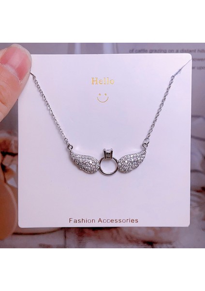 Yeni Bakır Kaplama Mikro-Set Zirkon Metin Tasarımı Moda Basit ve Çok Yönlü Kolye Ucu Kolye (Yurt Dışından)