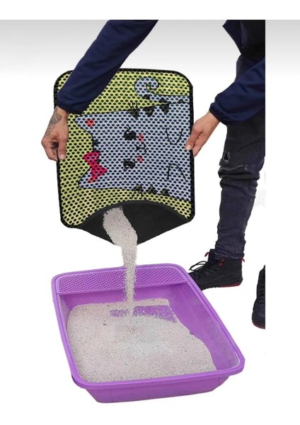 Elekli Tuvalet Önü Desenli Kedi Kumu Paspası | 45 x 60 cm Kum Toplayıcı Mat fırsatları