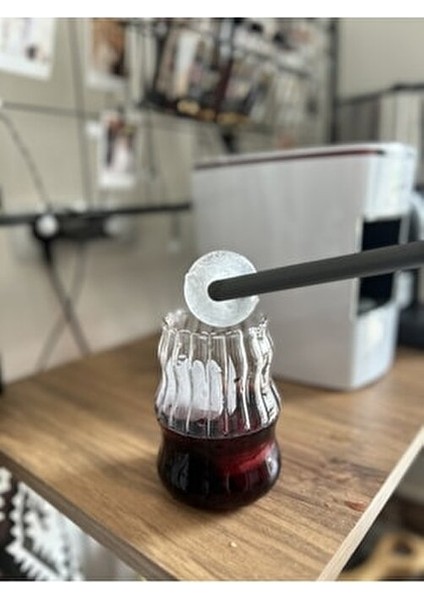 Isıya Dayanıklı Borosilikat Cam Katlı Uzun Burgu Şeklinde Bardak 1 Parça Kahve Sunumu İçin