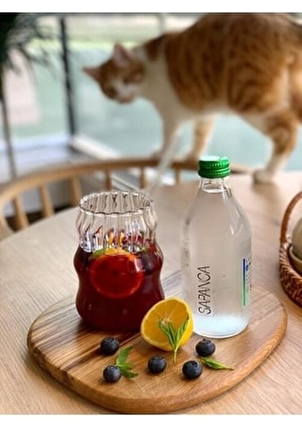 Isıya Dayanıklı Borosilikat Cam Katlı Uzun Burgu Şeklinde Bardak 1 Parça Kahve Sunumu İçin