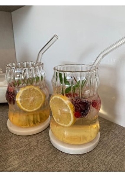 Isıya Dayanıklı Borosilikat Cam Katlı Uzun Burgu Şeklinde Bardak 1 Parça Kahve Sunumu İçin