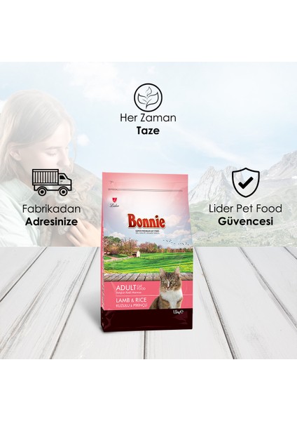 Kuzu Etli Prinçli Yetişkin Kedi Maması 1.5 kg x 3 modelleri