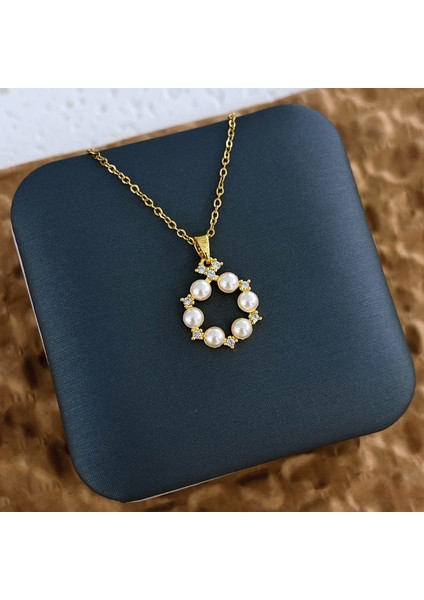 Yeni Kıdemli Işık Duygusu Lüks Titanyum Çelik Kolye Kadın Niş Tasarım Baharatlı Kız Inci Zinciri Moda Yüz Aksesuarları ile (Yurt Dışından)