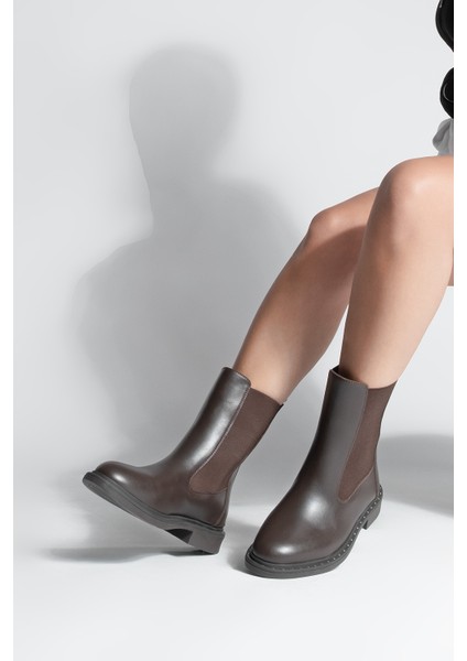 Kadın Troklu Çift Lastikli Günlük Bot Yuvin Kahve fırsatları