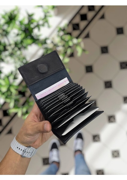 Visso 660 Deri Isme Özel Güçlü Mıknatıs Kilitli Akordeon Yelpaze Kartlık Cüzdan Erkek Kadın Çanta Kişiye Özel fiyatları
