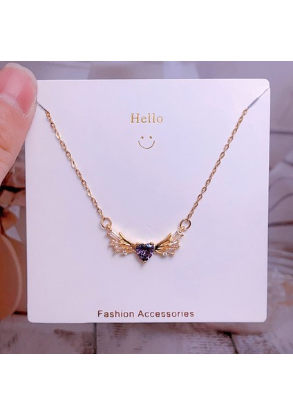 Yeni Bakır Kaplama Mikro-Set Zirkon Metin Tasarımı Moda Basit ve Çok Yönlü Kolye Ucu Kolye (Yurt Dışından)