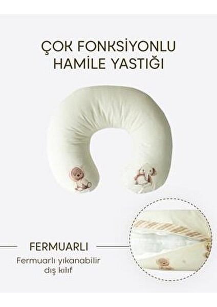 Tawky Çok Fonksiyonlu Hamile Yastığı Doğal Kumaşlı Sevimli Desenli indirimleri