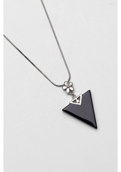 Oniks Taşlı Siyah Rodyum Kaplama 55 cm Gümüş Kolye indirimleri