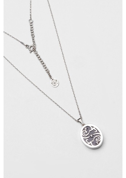 Ay Işığı 18 Ayar Beyaz Altın Kaplama 45 cm Gümüş Kolye