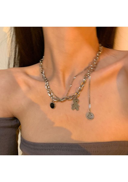 Yeni Perçin Metal Deri Yaka Crockpunk Aşk Kız Kültür Niş Kolye (Yurt Dışından)