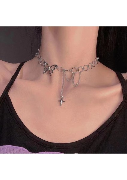 Yeni Perçin Metal Deri Yaka Crockpunk Aşk Kız Kültür Niş Kolye (Yurt Dışından)