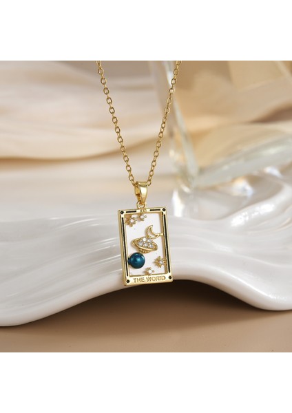 Yeni Bakır Kaplama Mikro-Set Zirkon Metin Tasarımı Moda Basit ve Çok Yönlü Kolye Ucu Kolye (Yurt Dışından)