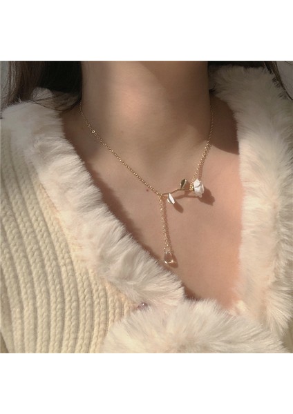 Yeni Ekleme Japonya ve Güney Kore Kolye Tasarım Duygusu Gelişmiş Hafif Lüks Niş Zinciri, Kadın Kolye (Yurt Dışından)