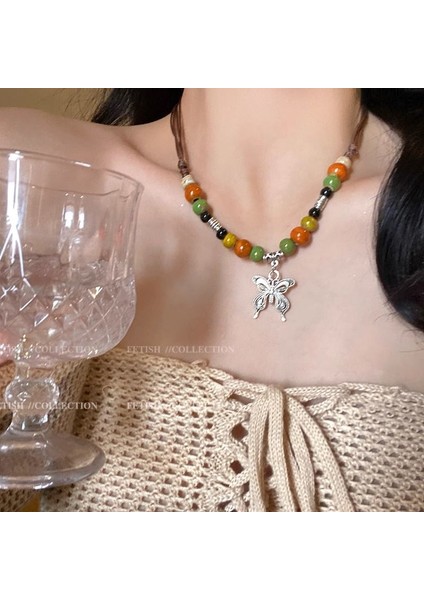 Yeni Perçin Metal Deri Yaka Crockpunk Aşk Kız Kültür Niş Kolye (Yurt Dışından)