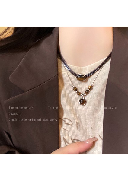 Yeni Kolye Niş Tasarım Birinci Sınıf Mizaç Duygusu Basit Zinciri Çok Yönlü Basit Hafif Lüks Kolye (Yurt Dışından)