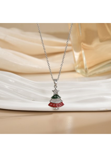 Yeni Basit Kakma Zirkonya Yay Kolye Kadın Basit Yüksek Sınıf Mücevher Duygusu Titanyum Çelik Renk Kaybetmez (Yurt Dışından)