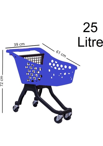 Kartal Plastik Çocuk Market Alışveriş Arabası 25 Litre Mavi