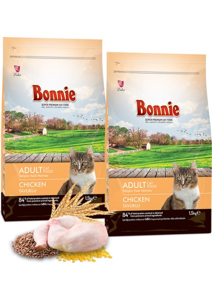 Tavuklu Yetişkin Kedi Maması 1,5 kg x 2