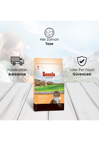 Tavuklu Yetişkin Kedi Maması 1,5 kg x 2 modelleri