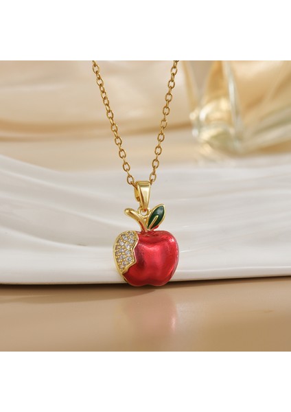 Yeni Basit Kakma Zirkonya Yay Kolye Kadın Basit Yüksek Sınıf Mücevher Duygusu Titanyum Çelik Renk Kaybetmez (Yurt Dışından)