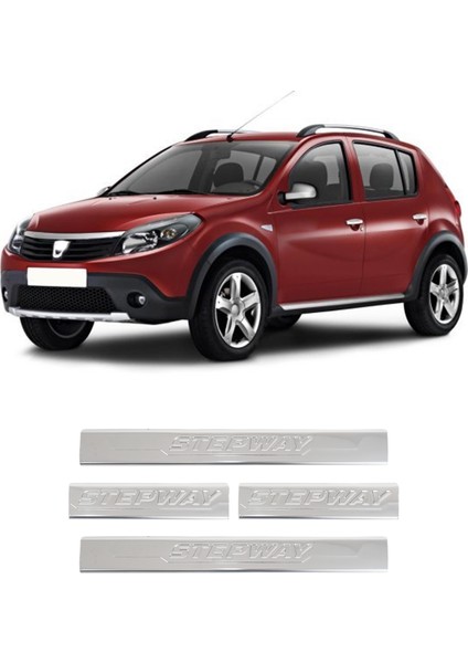 Dacia Stepway Uyumlu 2009-2020 Krom Kapı Eşiği 4 Parça Paslanmaz Çelik
