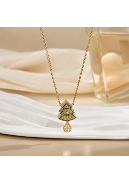 Yeni Basit Kakma Zirkonya Yay Kolye Kadın Basit Yüksek Sınıf Mücevher Duygusu Titanyum Çelik Renk Kaybetmez (Yurt Dışından)