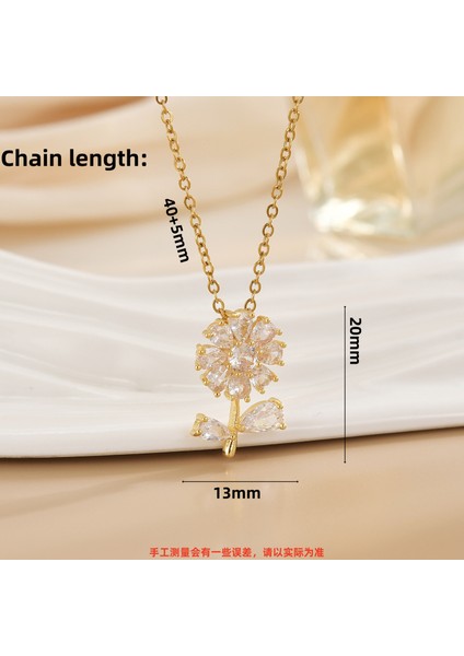 Yeni Basit Kakma Zirkonya Yay Kolye Kadın Basit Yüksek Sınıf Mücevher Duygusu Titanyum Çelik Renk Kaybetmez (Yurt Dışından)