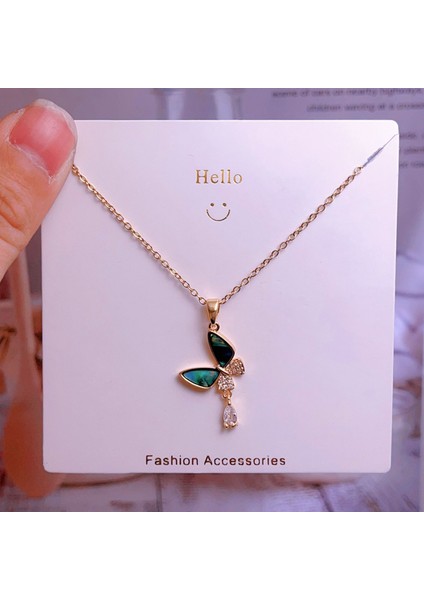 Yeni Avrupa ve Amerika Birleşik Devletleri Moda Lüks Niş Mücevher Deniz Dünyası Kolye Bakır Kaplama 18K Kolye Titanyum Çelik Zinciri (Yurt Dışından)