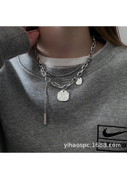 Yeni Perçin Metal Deri Yaka Crockpunk Aşk Kız Kültür Niş Kolye (Yurt Dışından)