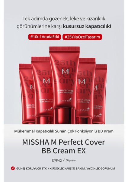 Mükemmel Kapatıcılık Sunan Çok Fonksiyonlu M Perfect Cover BB Cream Ex SPF42/PA+++ No.21 (20ml)