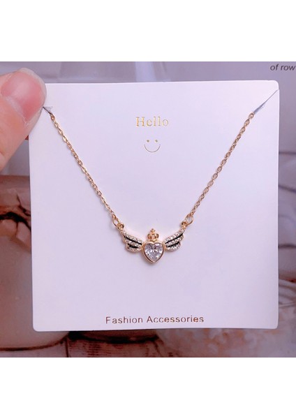 Yeni Bakır Kaplama Mikro-Set Zirkon Metin Tasarımı Moda Basit ve Çok Yönlü Kolye Ucu Kolye (Yurt Dışından)