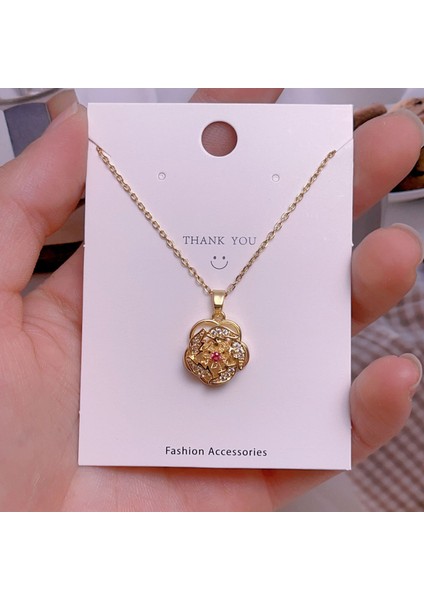 Yeni Basit Kakma Zirkonya Yay Kolye Kadın Basit Yüksek Sınıf Mücevher Duygusu Titanyum Çelik Renk Kaybetmez (Yurt Dışından)