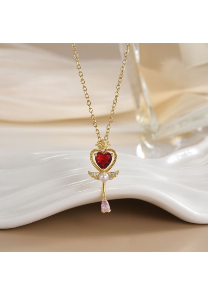 Yeni Kıdemli Işık Duygusu Lüks Titanyum Çelik Kolye Kadın Niş Tasarım Baharatlı Kız Inci Zinciri Moda Yüz Aksesuarları ile (Yurt Dışından)