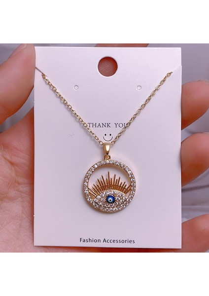 Yeni Çelik Zinciri Dönen Kolye Kolye Kadın Basit Yüz Aksesuarlı Hafif Lüks (Yurt Dışından)