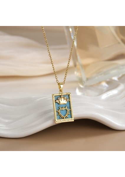 Yeni Bakır Kaplama Mikro-Set Zirkon Metin Tasarımı Moda Basit ve Çok Yönlü Kolye Ucu Kolye (Yurt Dışından)