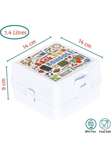 4 Bölmeli Lunchbox Beslenme Kutusu – Kaşık ve Çatallı, Geniş Hacimli fırsatları