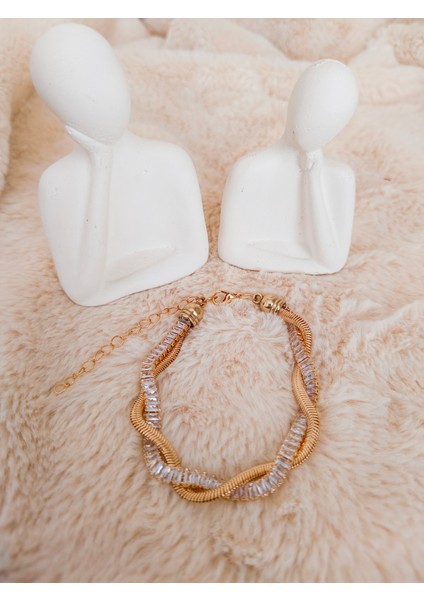 Zirkon Taşlı 2'li Burgu Bileklik modelleri