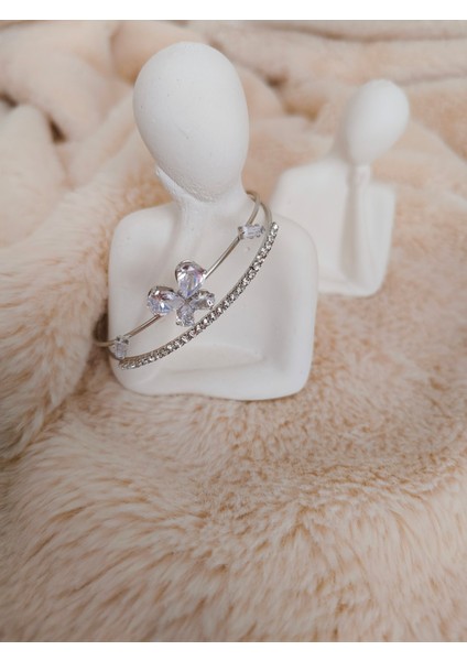 Zirkon Taşlı Çelik Kelebek Detaylı Ayarlanabilir Kelepçe fiyatları