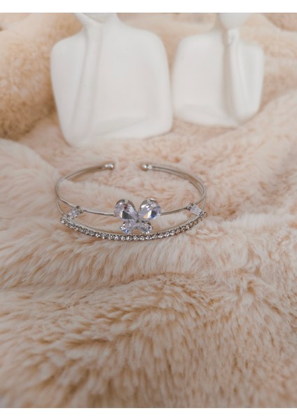 Zirkon Taşlı Çelik Kelebek Detaylı Ayarlanabilir Kelepçe indirimleri