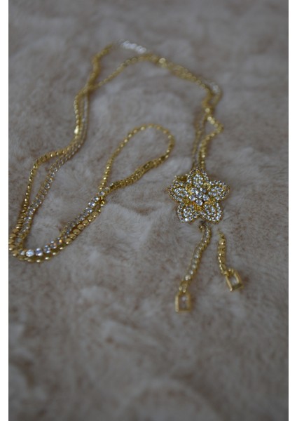 316L Çelik Zirkon Taşlı Çiçek Detaylı Asansör Kolye ( Ayna Hediyeli) fırsatları