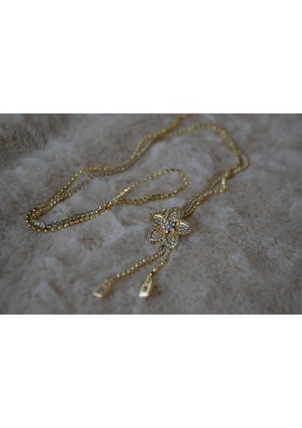 316L Çelik Zirkon Taşlı Çiçek Detaylı Asansör Kolye ( Ayna Hediyeli) indirimleri