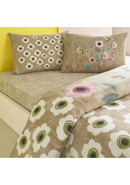 Genç Modası Ranforce Çift Kişilik Nevresim Takımı Blyss Bej modelleri