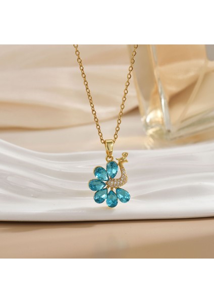 Yeni Avrupa ve Amerika Birleşik Devletleri Moda Lüks Niş Mücevher Deniz Dünyası Kolye Bakır Kaplama 18K Kolye Titanyum Çelik Zinciri (Yurt Dışından)