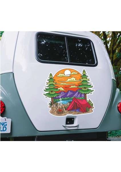 Kamp, Off Road, 4x4, Doğa, Manzara, Adventure Sticker, Araba Karavan Pickup Arazi Suv 02180