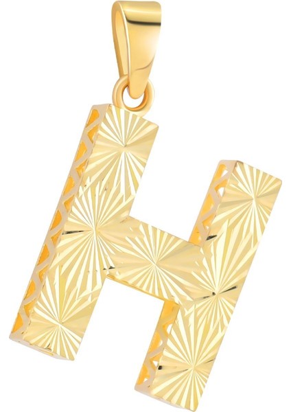 14 Ayar Altın H Harfi Kolye Ucu