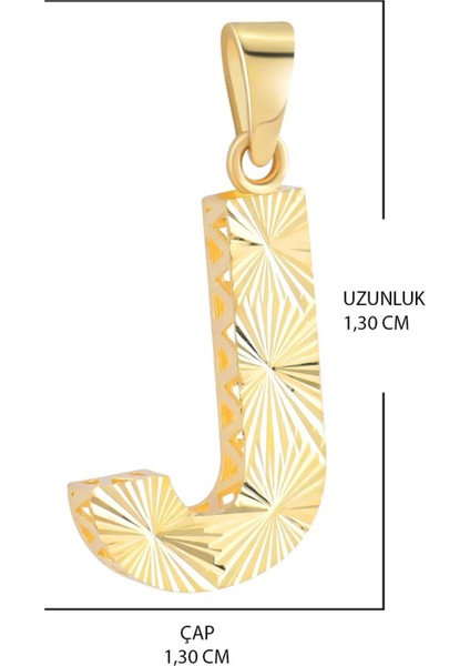 14 Ayar Altın J Harfi Kolye Ucu fiyatları